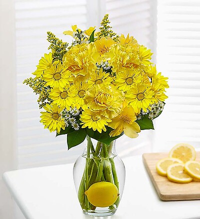 For that special one who loves yellow daisies. Chocolates 20.00 extra.